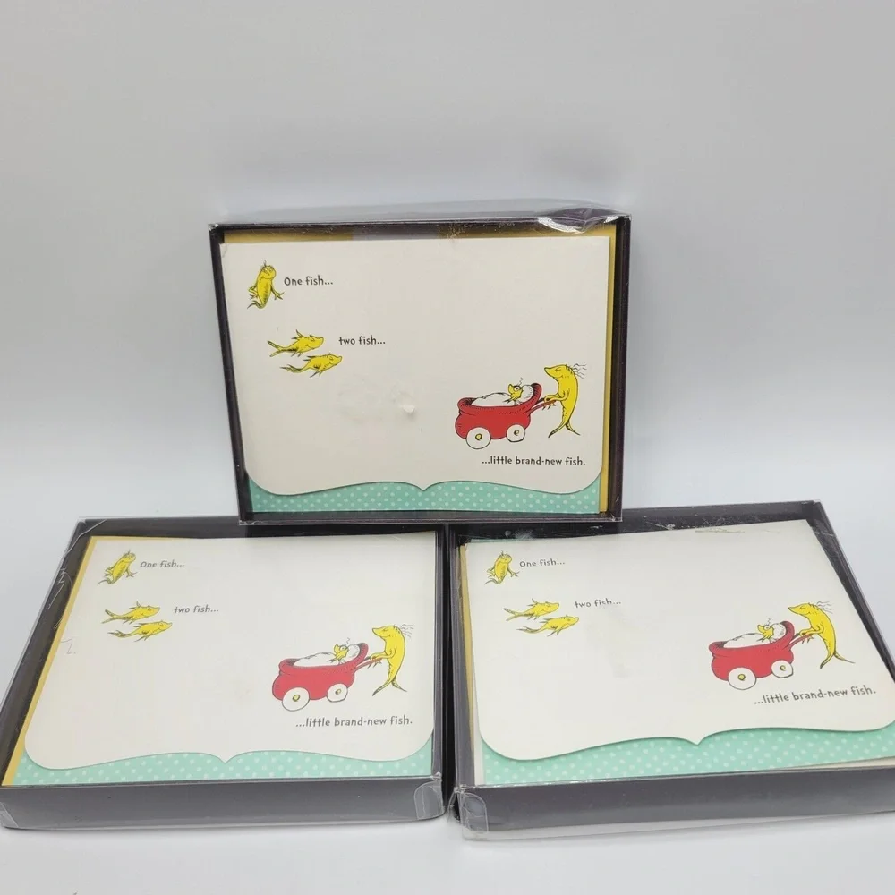 Dr Seuss Baby Shower Announcements Set 30 one Fish Hallmark 2011